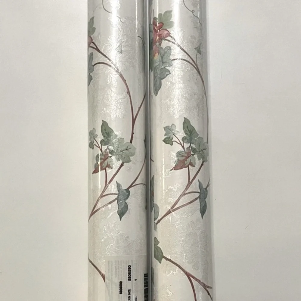 New Village Floral Texture Prepaste/Wash/Peel Vinyl Double Rolls Wallpaper Set